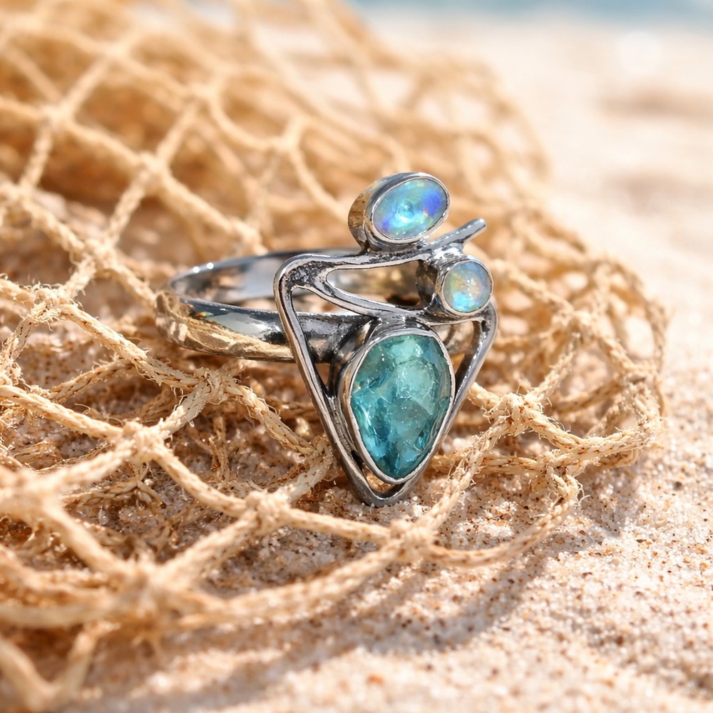 Apatite & Moonstone Ring